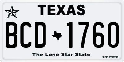 TX license plate BCD1760