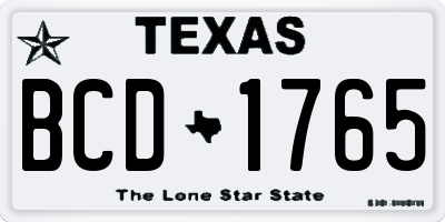 TX license plate BCD1765