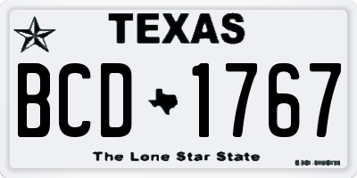 TX license plate BCD1767