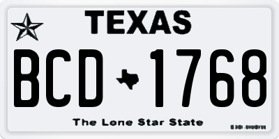 TX license plate BCD1768