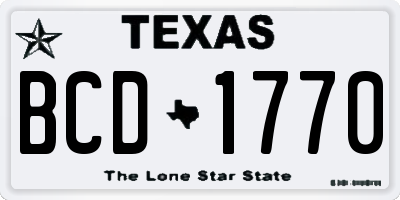 TX license plate BCD1770