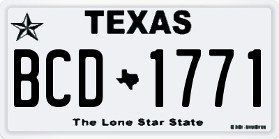 TX license plate BCD1771