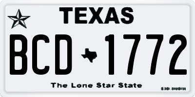 TX license plate BCD1772