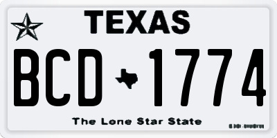 TX license plate BCD1774