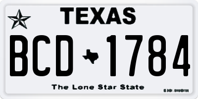 TX license plate BCD1784