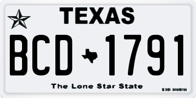 TX license plate BCD1791