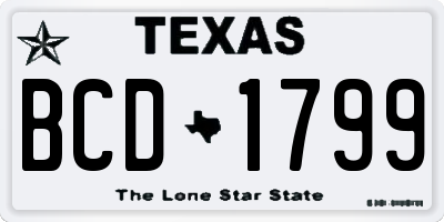 TX license plate BCD1799