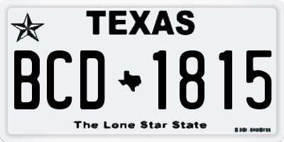 TX license plate BCD1815