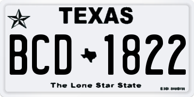 TX license plate BCD1822