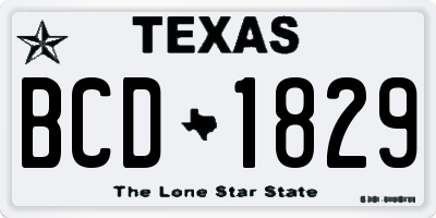 TX license plate BCD1829