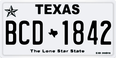 TX license plate BCD1842