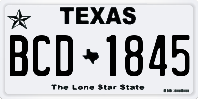 TX license plate BCD1845