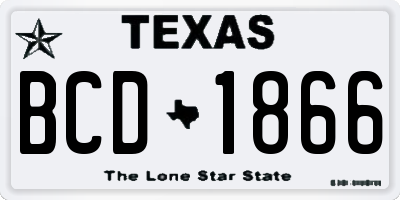 TX license plate BCD1866