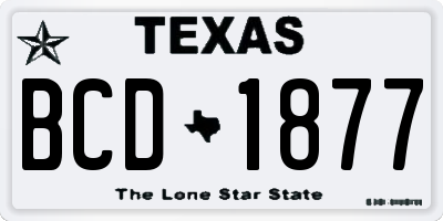 TX license plate BCD1877