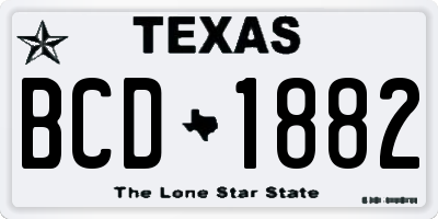 TX license plate BCD1882