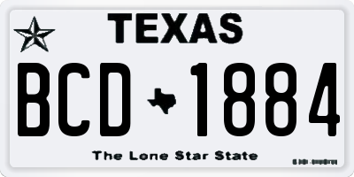 TX license plate BCD1884
