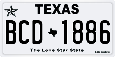 TX license plate BCD1886