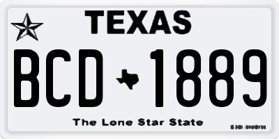 TX license plate BCD1889