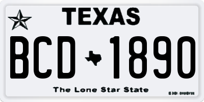 TX license plate BCD1890
