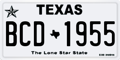 TX license plate BCD1955