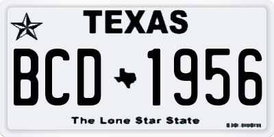 TX license plate BCD1956