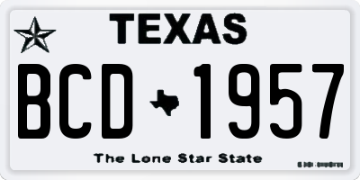 TX license plate BCD1957