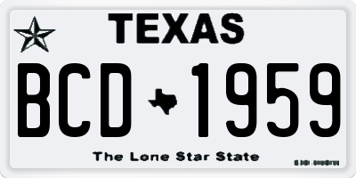 TX license plate BCD1959