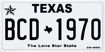 TX license plate BCD1970