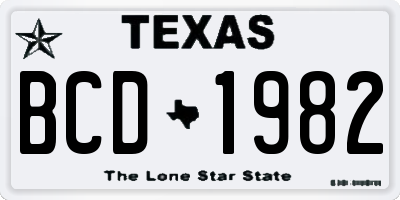 TX license plate BCD1982