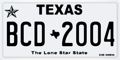 TX license plate BCD2004