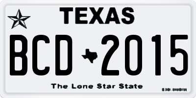 TX license plate BCD2015