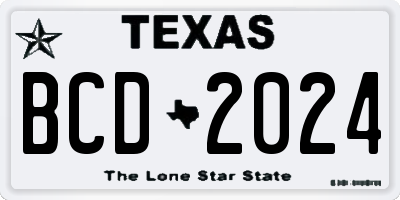 TX license plate BCD2024