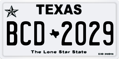 TX license plate BCD2029