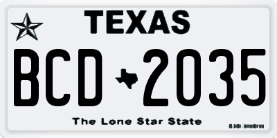 TX license plate BCD2035