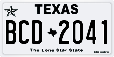 TX license plate BCD2041