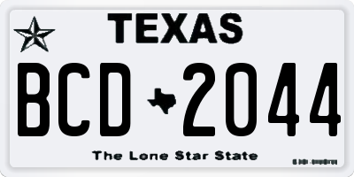TX license plate BCD2044