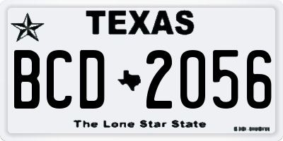 TX license plate BCD2056