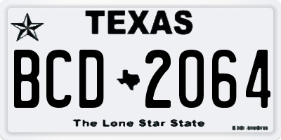 TX license plate BCD2064