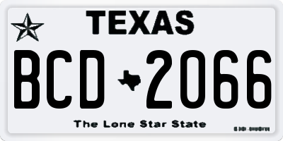 TX license plate BCD2066