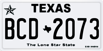 TX license plate BCD2073