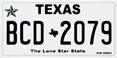 TX license plate BCD2079