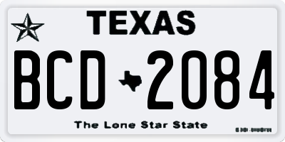 TX license plate BCD2084