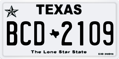 TX license plate BCD2109