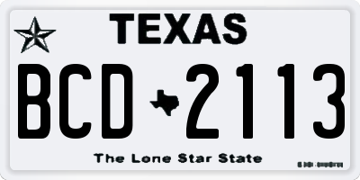 TX license plate BCD2113