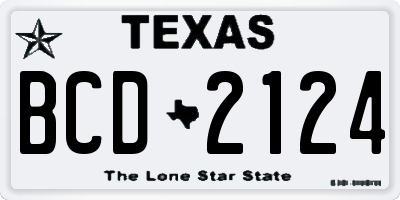 TX license plate BCD2124