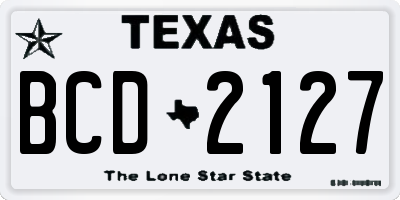 TX license plate BCD2127