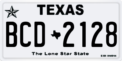 TX license plate BCD2128
