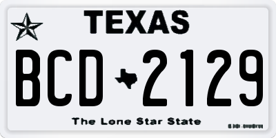 TX license plate BCD2129