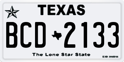 TX license plate BCD2133