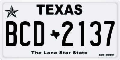 TX license plate BCD2137